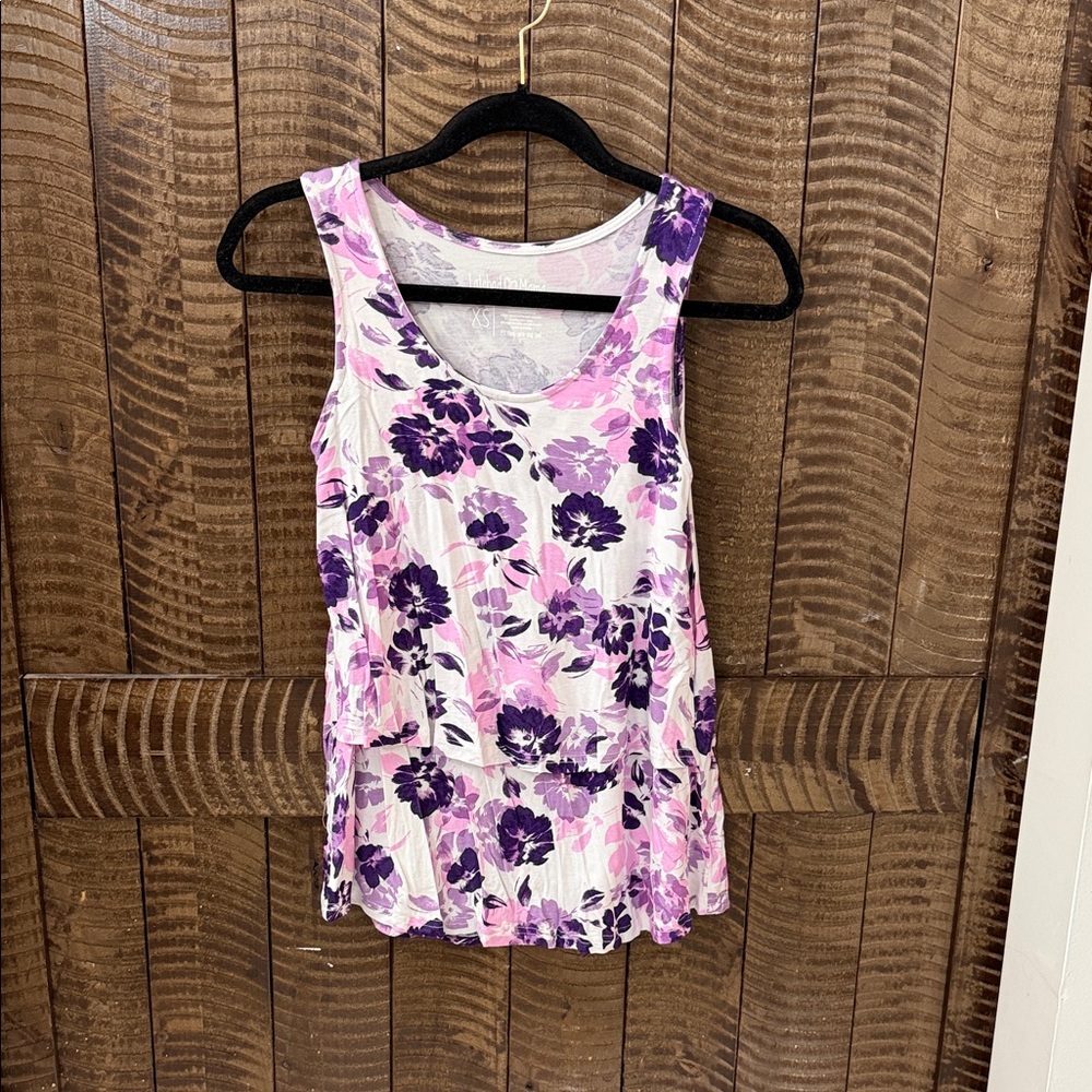 Latched Mama Floral Sleeveless Top - Pink and Purple